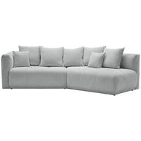 ECKSOFA in Chenille Hellgrau  - Hellgrau/Schwarz, Modern, Kunststoff/Textil (315/180cm) - Hom`in