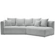 ECKSOFA in Chenille Hellgrau  315/180 cm  - Hellgrau/Schwarz, MODERN, Kunststoff/Textil (315/180cm) - Hom`in