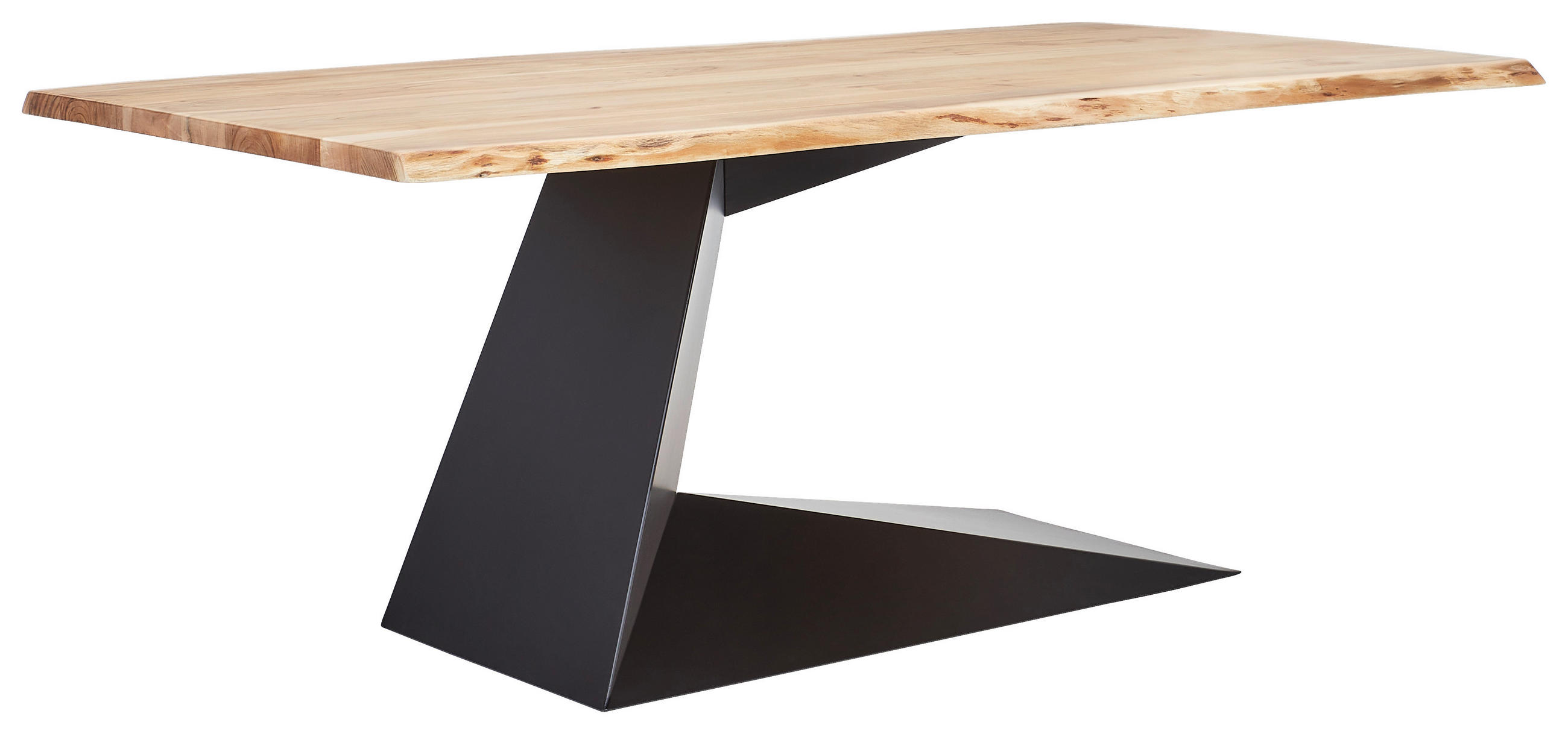 ESSTISCH Akazie vollmassiv rechteckig Schwarz, Akaziefarben  - Schwarz/Akaziefarben, MODERN, Holz/Metall (200/100/76cm) - Livetastic