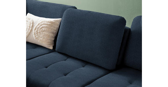 ECKSOFA in Chenille Blau  - Blau/Schwarz, Natur, Textil/Metall (233/288cm) - Valnatura