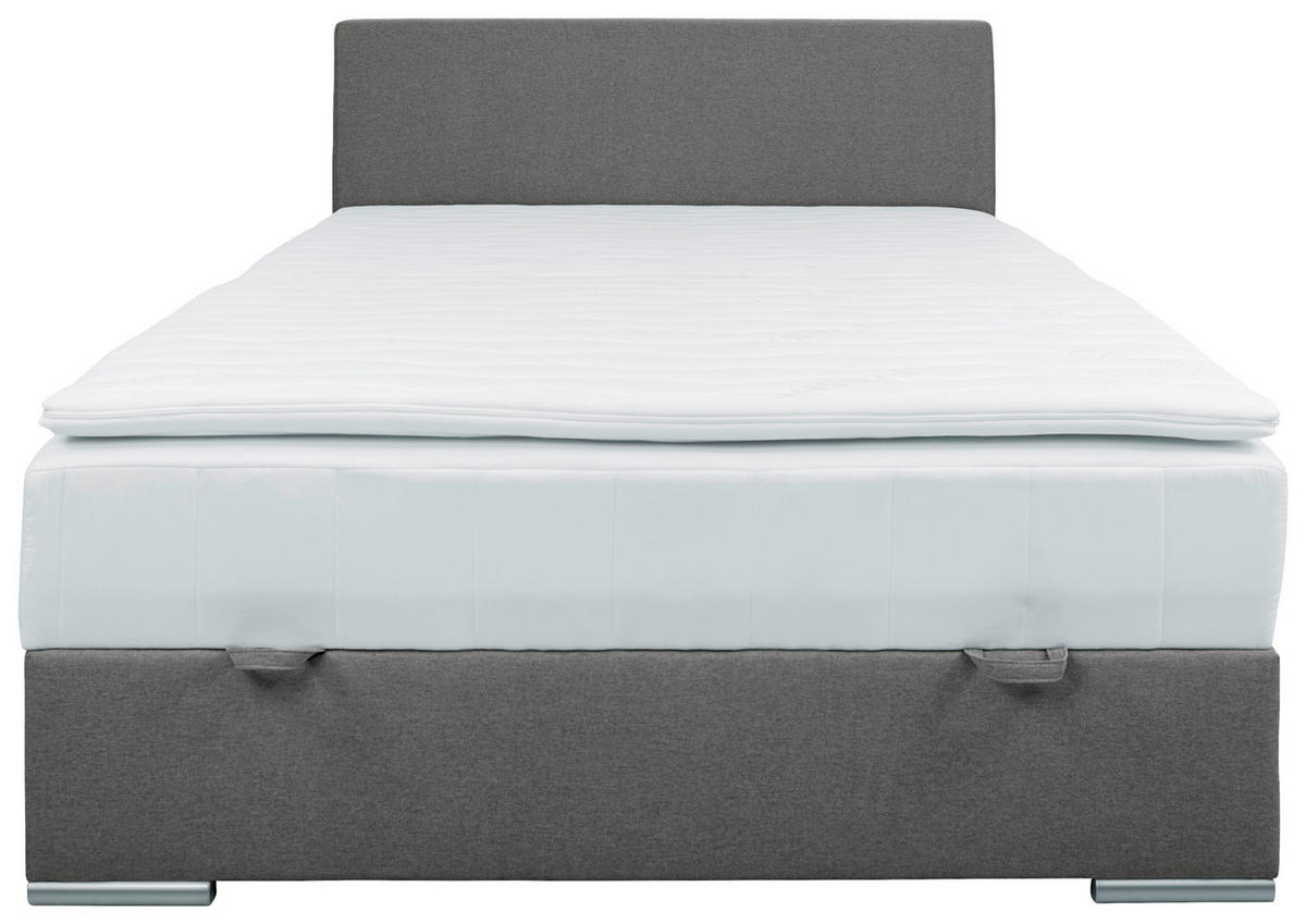 BOXBETT 140/200 cm  in Grau  - Chromfarben/Grau, KONVENTIONELL, Kunststoff/Textil (140/200cm) - Boxxx