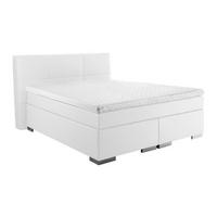 BOXSPRINGBETT 120/200 cm  in Weiß  - Silberfarben/Weiß, Design, Kunststoff/Textil (120/200cm) - Livetastic
