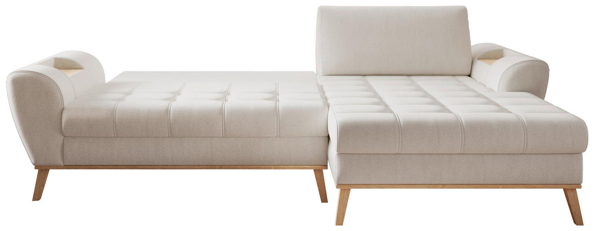 ROHOVÁ SEDAČKA, textil, krémová - barvy dubu/krémová, Design, dřevo/textil (282/175cm) - Carryhome