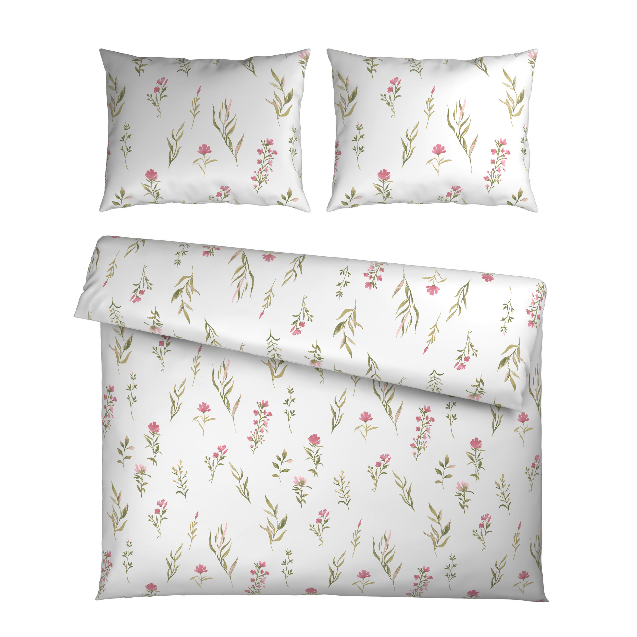 POSTELJINA Mavie 200/200 cm saten ružičasta, bela  - ružičasta/bela, Konvencionalno, tekstil (200/200cm) - Novel