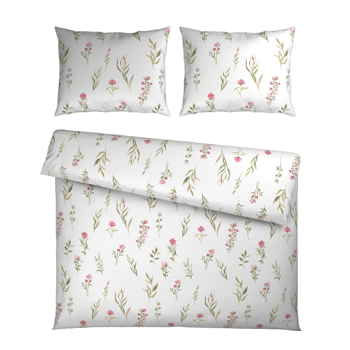 POSTELJINA 200/200 cm  Mavie  - bijela/ružičasta, Konvencionalno, tekstil (200/200cm) - Novel