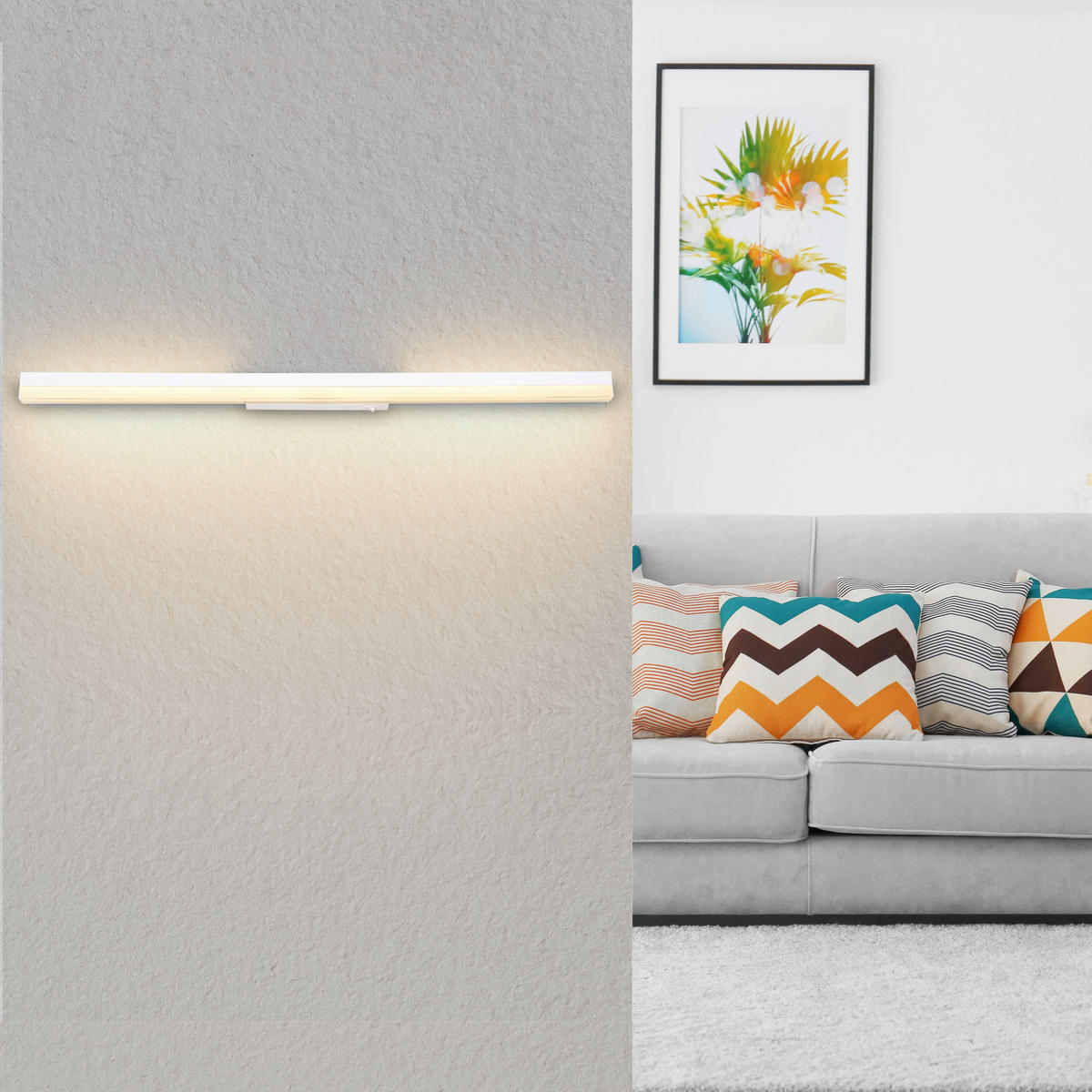 LED-WANDLEUCHTE - Weiss/Opal, Basics, Kunststoff/Metall (80/6,5/4cm) - Globo