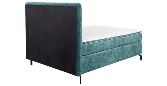 BOXSPRINGBETT 140/200 cm  in Petrol  - Petrol/Schwarz, Design, Textil/Metall (140/200cm) - Esposa