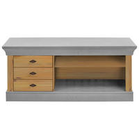 LOWBOARD  in 143/59/45 cm  - Laugenfarbig/Grau, ROMANTIK / LANDHAUS, Holz/Metall (143/59/45cm) - Boxxx