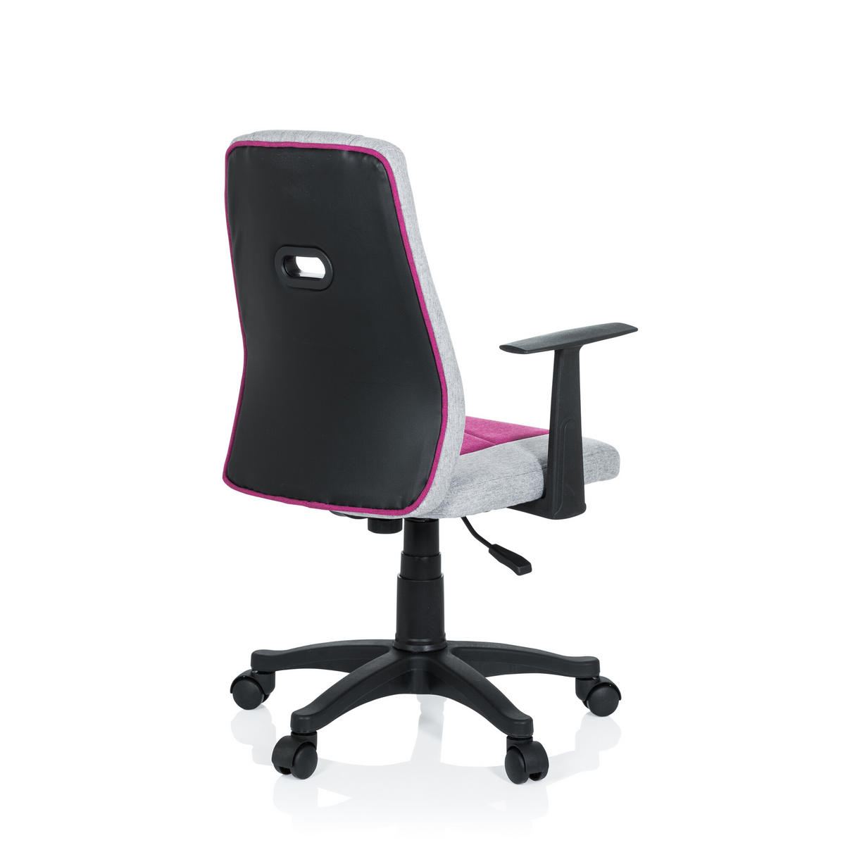 OTOČNÁ ŽIDLE PRO MLÁDEŽ, šedá, pink - šedá/pink, Basics, plast (55/95-105/45cm) - MID.YOU