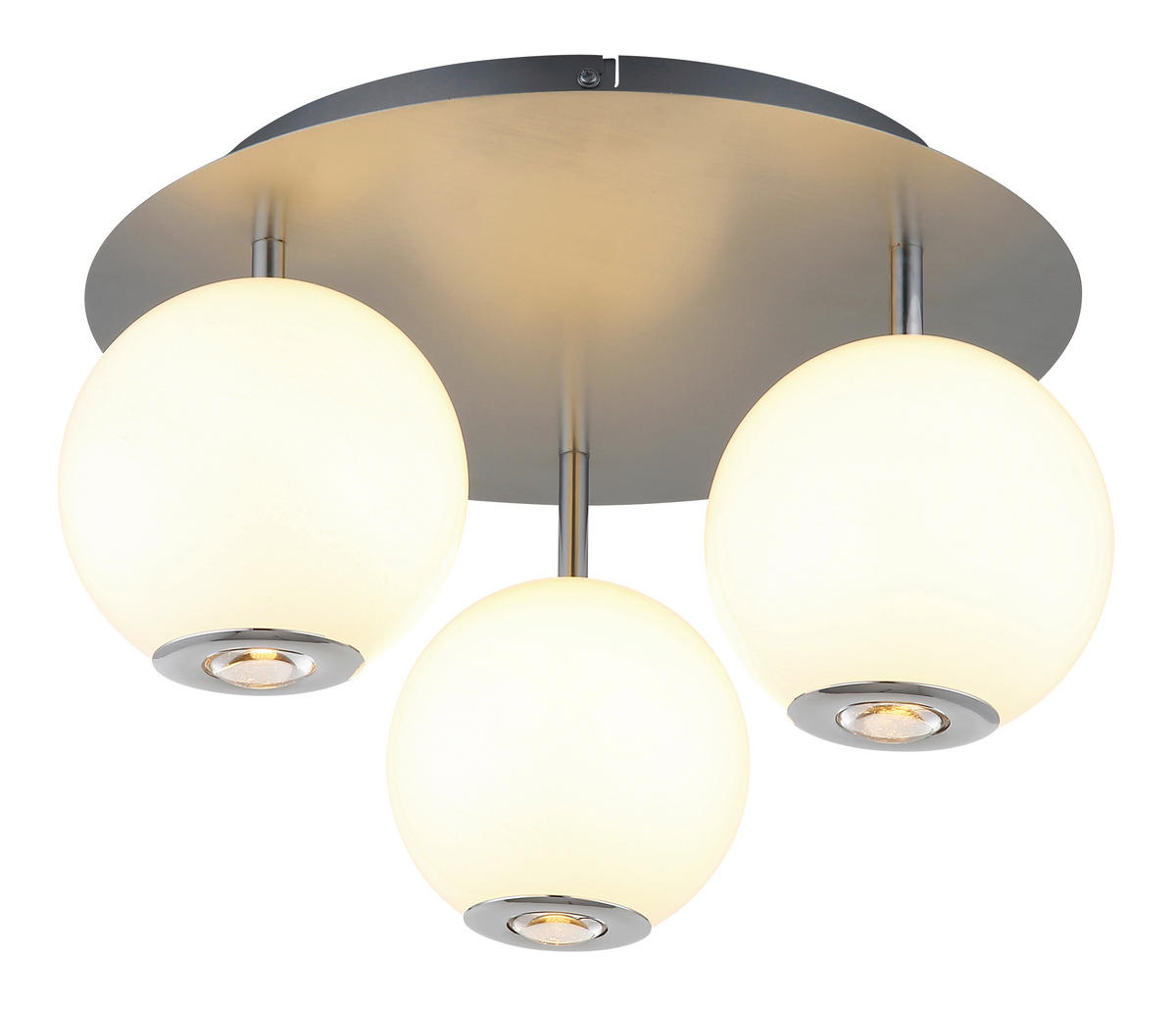 STROPNÍ LED SVÍTIDLO, 42/25 cm  - šedá/bílá, Konvenční, kov/plast (42/25cm) - Globo