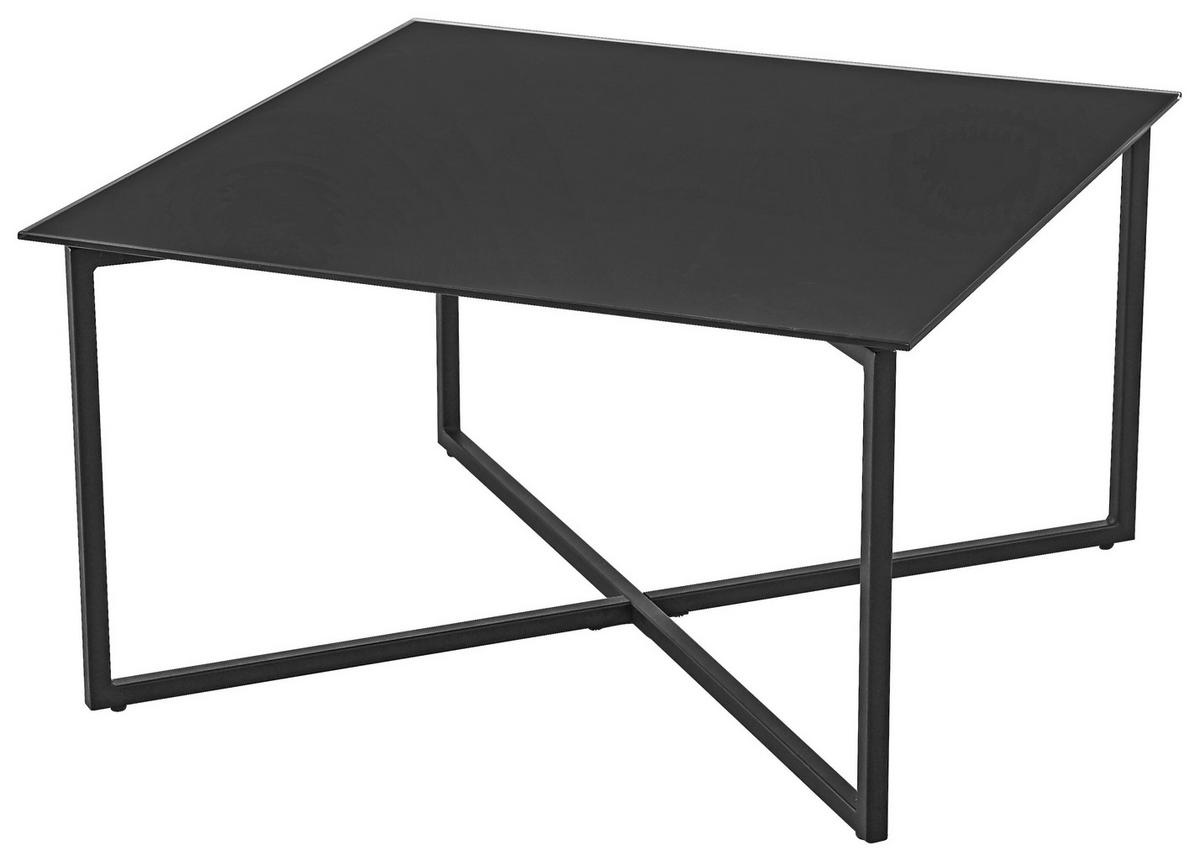 COUCHTISCH in Metall, Glas 80/80/45 cm  - Schwarz, Design, Glas/Metall (80/80/45cm) - Carryhome
