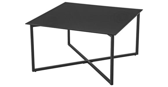 COUCHTISCH in Metall, Glas 80/80/45 cm - Schwarz, Design, Glas/Metall (80/80/45cm) - Carryhome