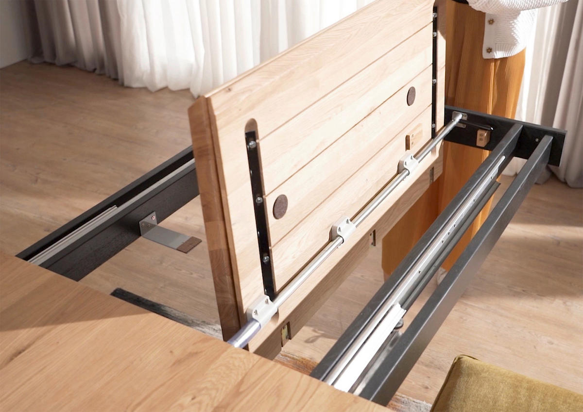 ESSTISCH Braun rechteckig  ausziehbar  - Schwarz/Braun, Natur, Holz/Metall (160/90/75cm) - Livetastic