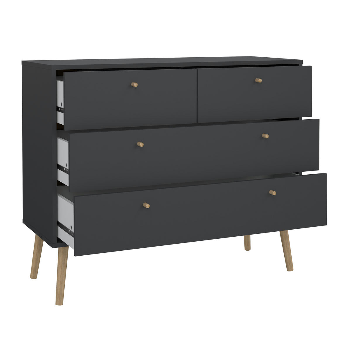 KOMODA, šedá, 98,7/81,7/39,1 cm - šedá/barvy dubu, Design, dřevo/kompozitní dřevo (98,7/81,7/39,1cm) - Best Price