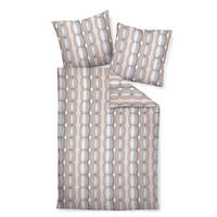 BETTWÄSCHE MOMENTS Makosatin 135/200 cm  - Blau/Koralle, Basics, Textil (135/200cm) - Janine