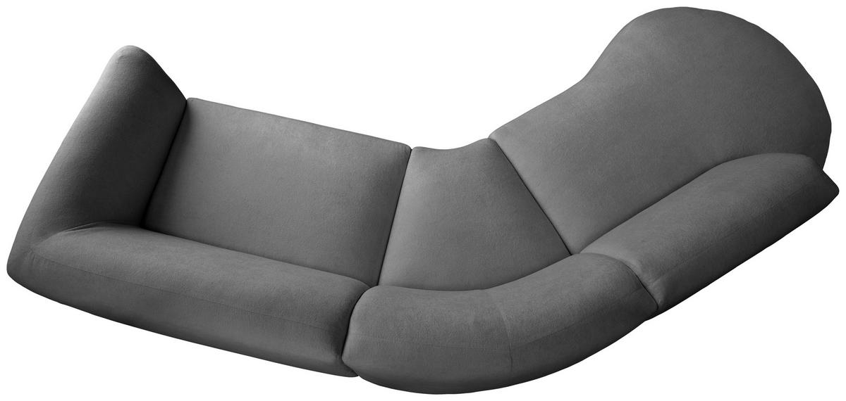 ECKSOFA in Mikrofaser Anthrazit  - Anthrazit/Schwarz, Modern, Kunststoff/Textil (182/276cm) - Livetastic