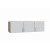 AUFSATZSCHRANK 136/39/54 cm   - Weiss/Silberfarben, Design, Holzwerkstoff/Kunststoff (136/39/54cm) - Boxxx