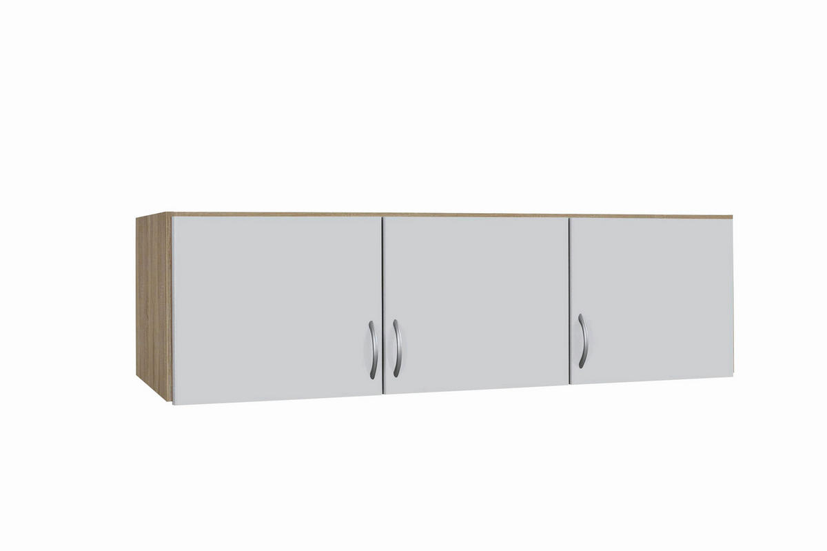 AUFSATZSCHRANK 136/39/54 cm   - Weiss/Silberfarben, Design, Holzwerkstoff/Kunststoff (136/39/54cm) - Boxxx