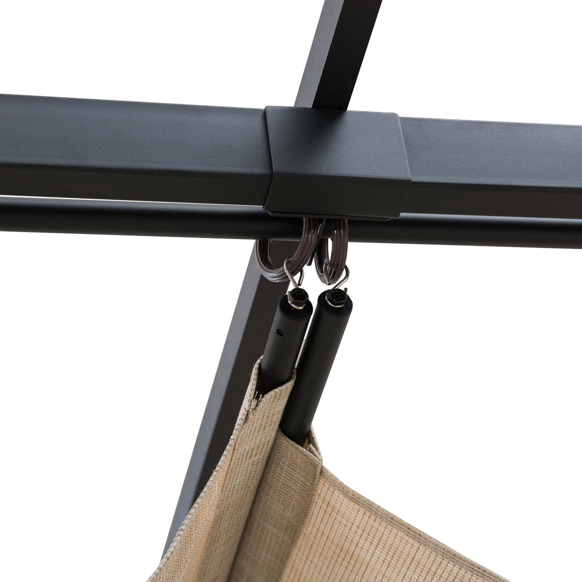PAVILLON 363/225/277 cm Stahl  - Beige/Schwarz, Basics, Kunststoff/Metall (363/225/277cm) - Modante