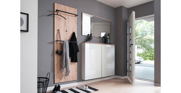 GARDEROBE 3-teilig in 190/200/38 cm - Buchefarben/Weiß, KONVENTIONELL, Holzwerkstoff (190/200/38cm) - Moderano