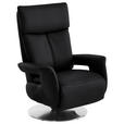RELAXSESSEL in Leder Schwarz  - Edelstahlfarben/Schwarz, Design, Leder/Metall (78/112/85cm) - Cantus