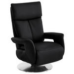 RELAXSESSEL in Leder Schwarz  - Edelstahlfarben/Schwarz, Design, Leder/Metall (78/112/85cm) - Cantus