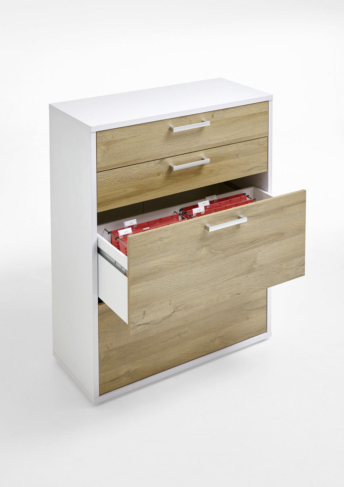 SCHUBLADENSET - Chromfarben/Alteiche, MODERN, Holzwerkstoff/Kunststoff (84,0/106,0/34,5cm) - Carryhome