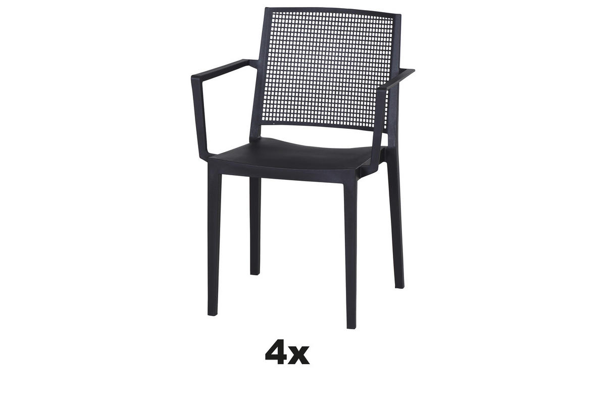 STAPELSTUHL in Kunststoff Anthrazit  - Anthrazit, Basics, Kunststoff (46/80/56cm) - Siena Garden