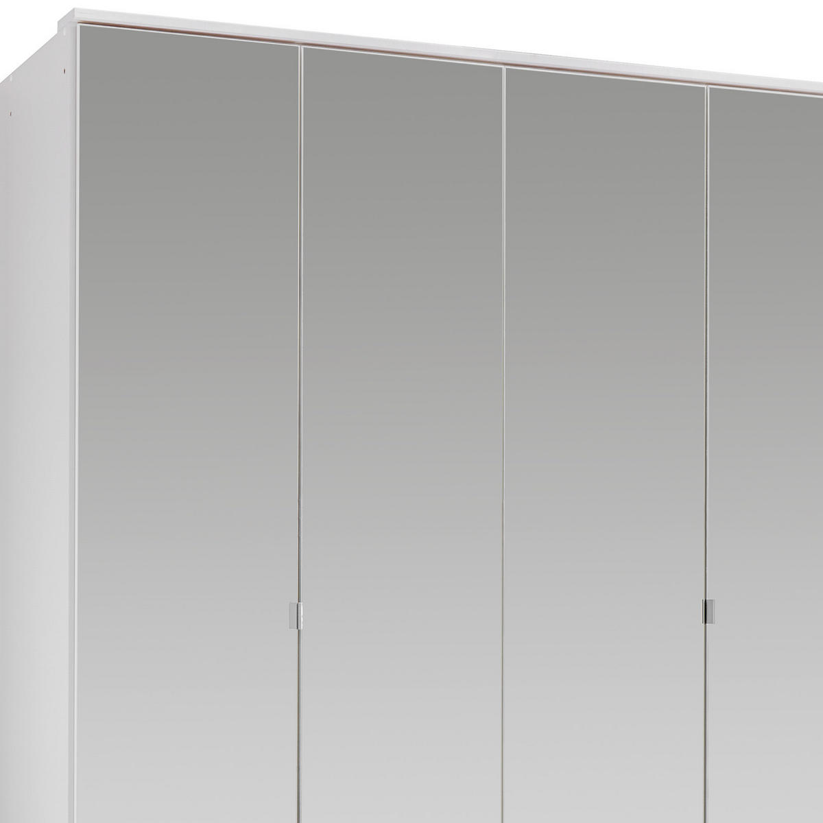 DREHTÜRENSCHRANK 180/199,5/58 cm 4-türig Weiß  - Alufarben/Weiß, KONVENTIONELL, Glas/Holzwerkstoff (180/199,5/58cm) - MID.YOU
