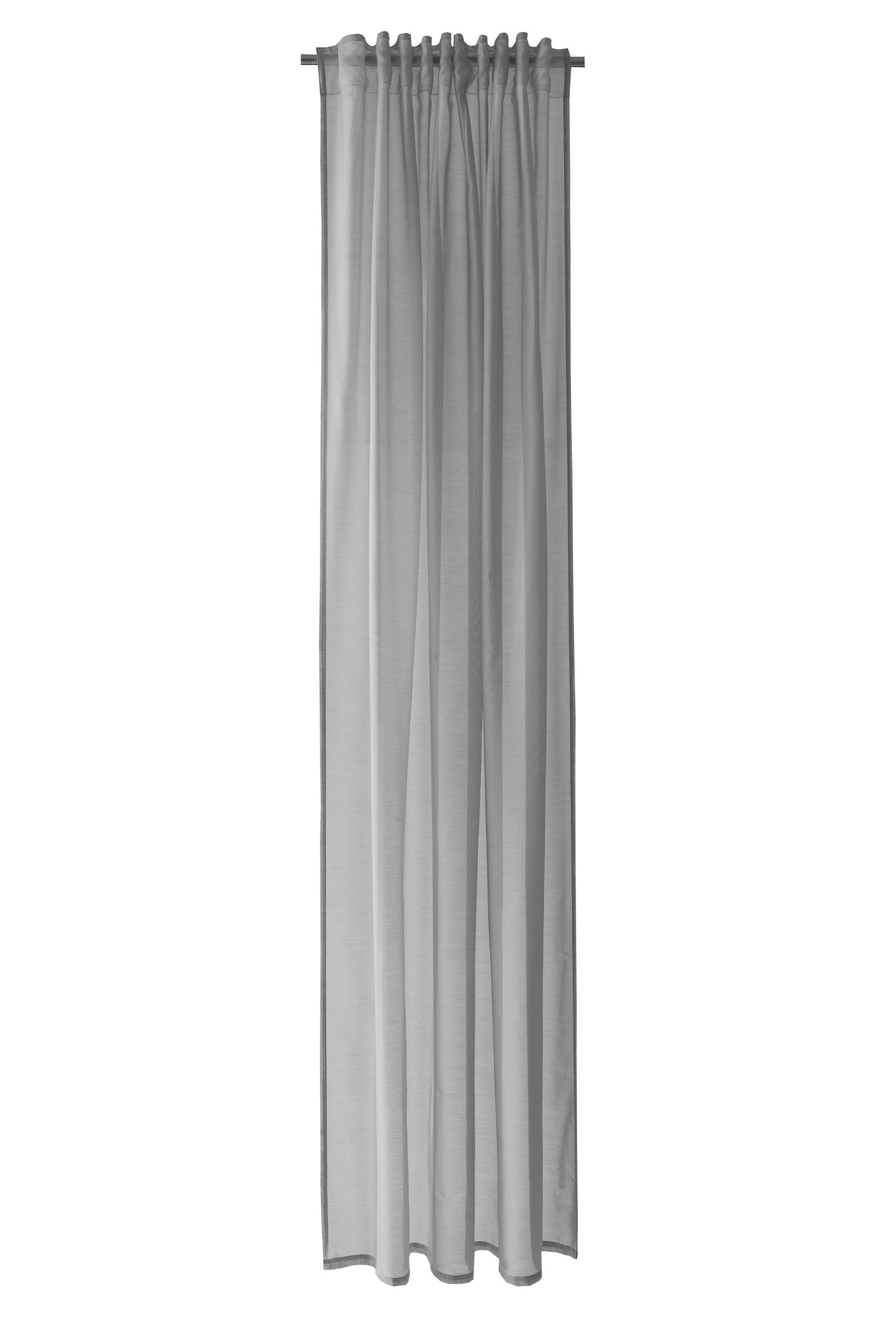 FERTIGVORHANG transparent  - Hellgrau, KONVENTIONELL, Textil (140/245cm)