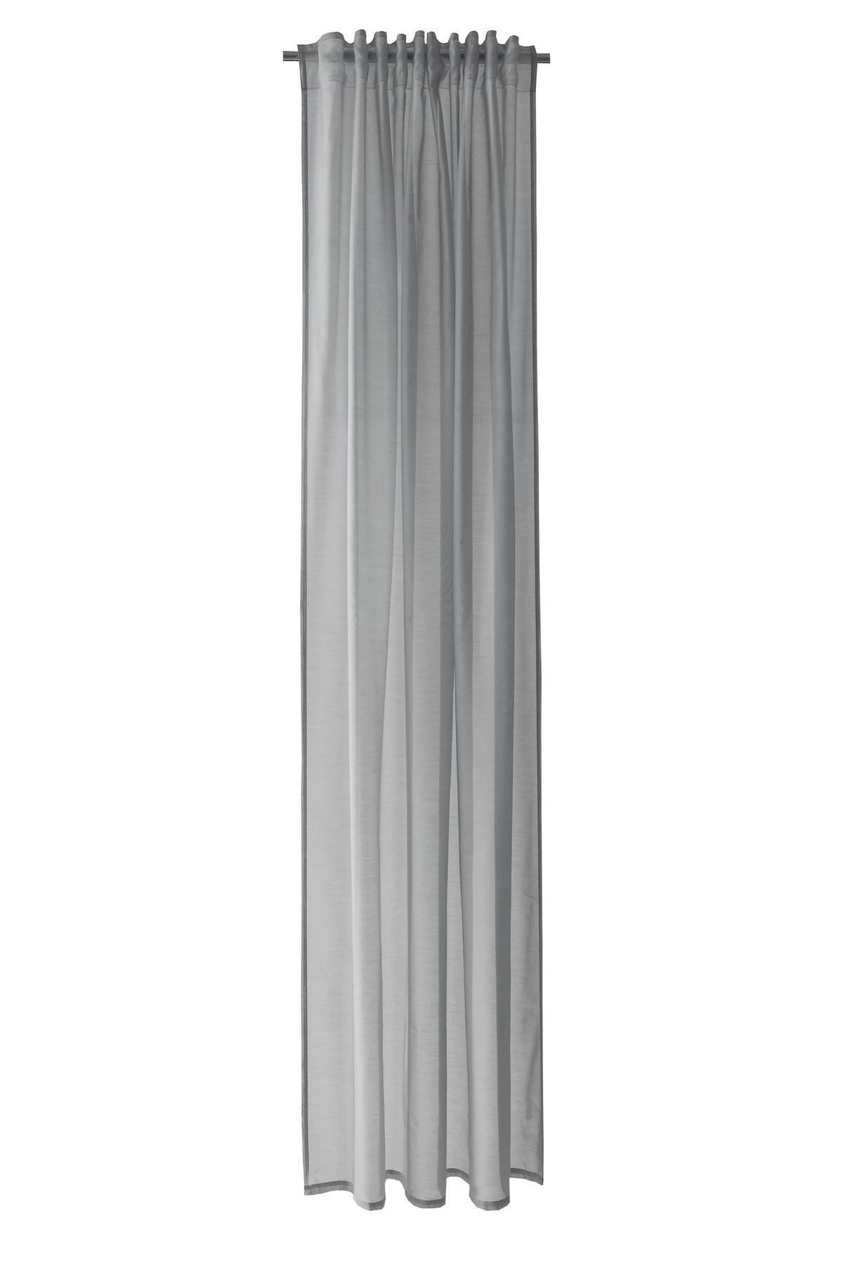 FERTIGVORHANG transparent  - Hellgrau, KONVENTIONELL, Textil (140/245cm)