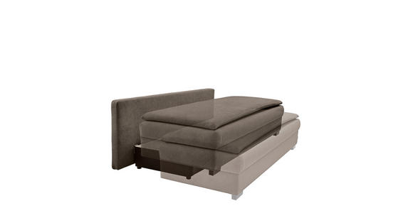 SCHLAFSOFA in Samt Taupe  - Taupe/Schwarz, KONVENTIONELL, Kunststoff/Textil (207/94cm) - Venda