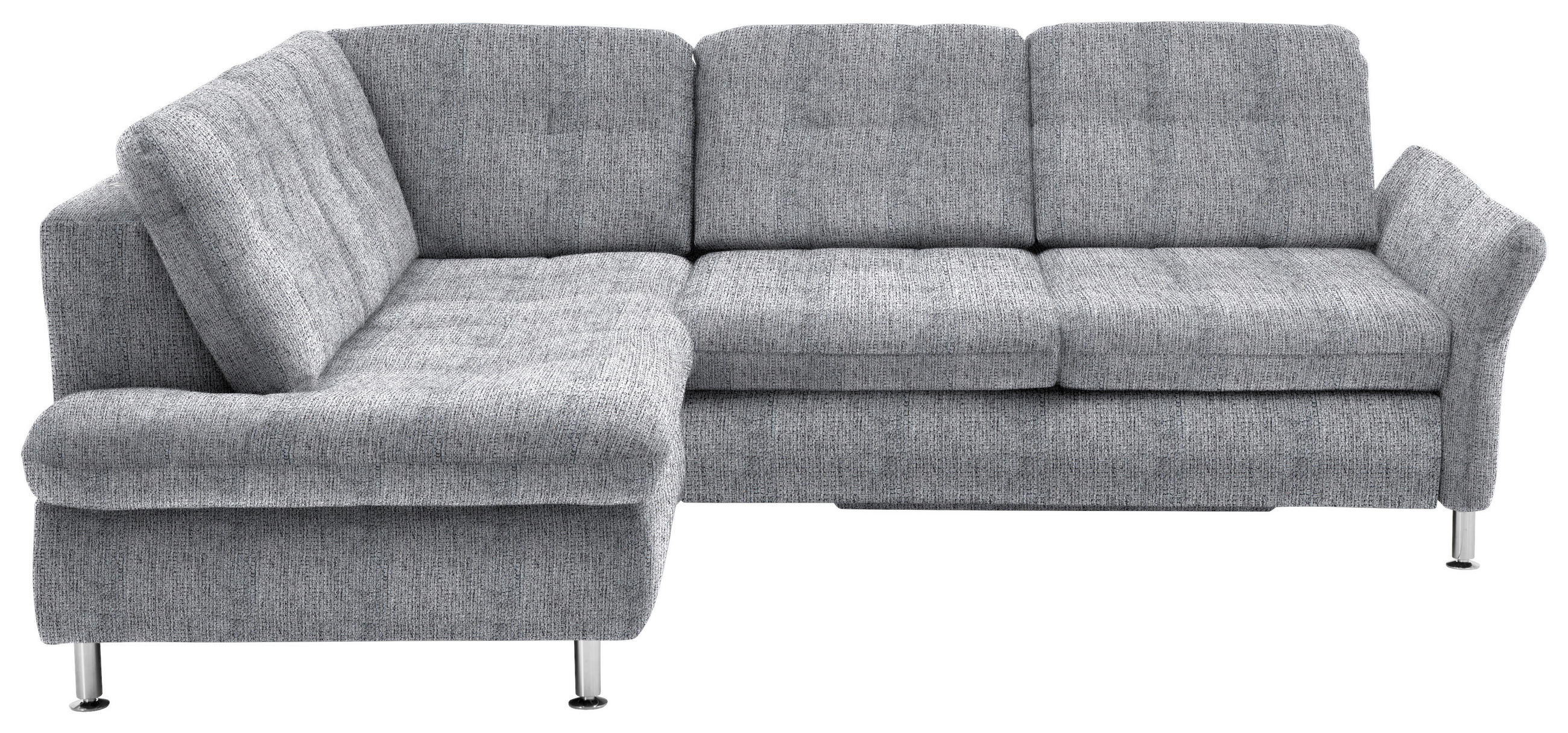 ECKSOFA  in Webstoff Grau  210/242 cm  - Chromfarben/Grau, KONVENTIONELL, Textil/Metall (210/242cm) - Beldomo Style