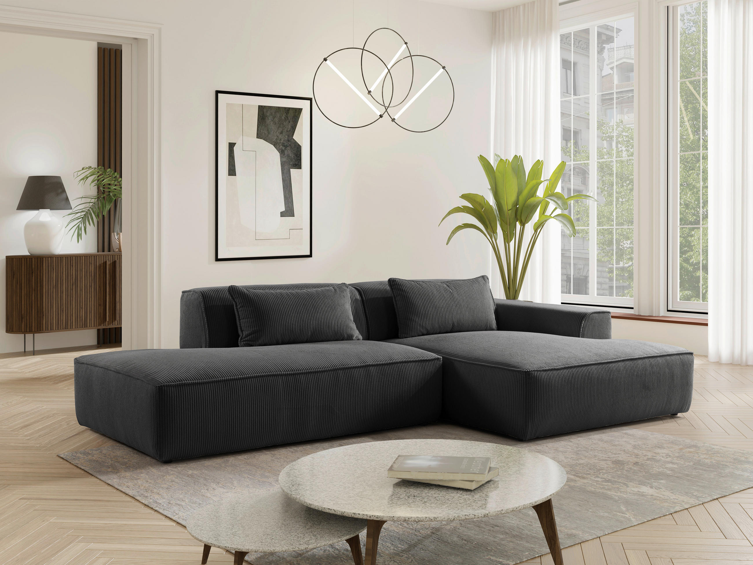 Livetastic ROHOVÁ SEDAČKA, plast, textil, kompozitní dřevo, antracitová