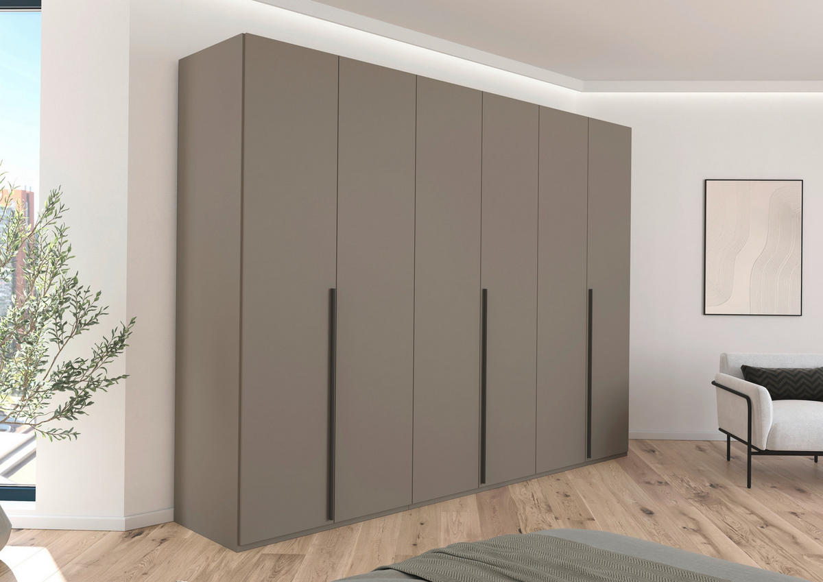 DREHTÜRENSCHRANK 301/223/60 cm 6-türig Fango  - Fango/Graphitfarben, Design, Holzwerkstoff/Metall (301/223/60cm) - home24