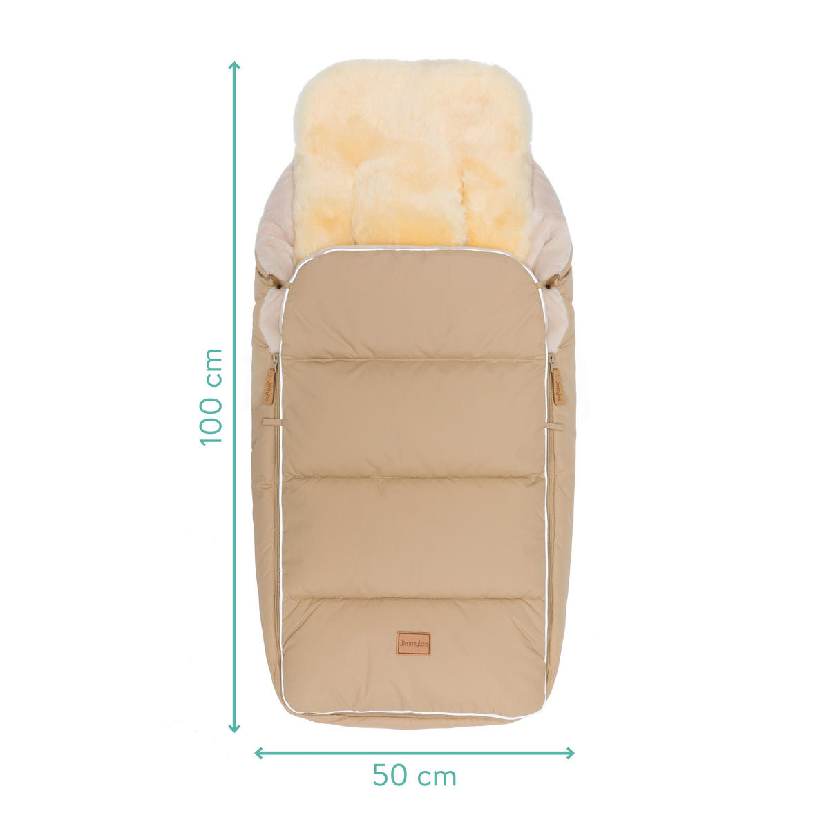 BUGGY-FUSSSACK Fluffy  - Naturfarben, Basics, Leder/Textil (50/100cm) - Jimmylee