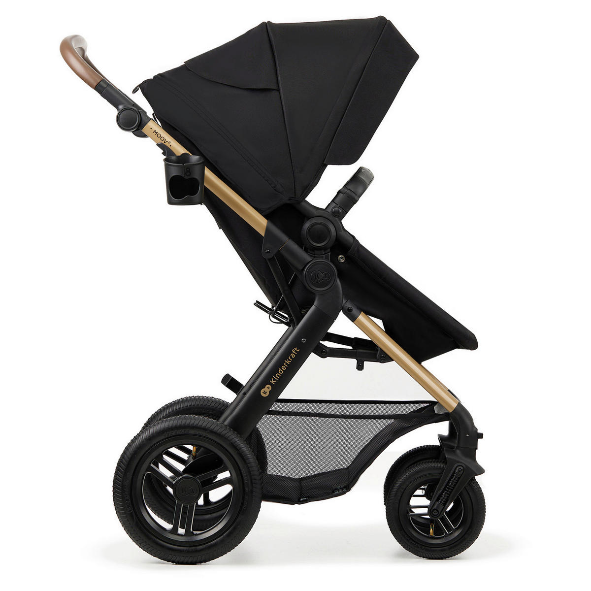 KINDERWAGENSET Moov 2 Air  - Goldfarben/Schwarz, Basics, Textil/Metall (60/86.5/106cm) - Kinderkraft