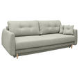 SCHLAFSOFA  mit Liegefunktion, Schlafen auf Sitzhöhe, Rücken echt Webstoff Beige  - Beige/Buchefarben, KONVENTIONELL, Holz/Textil (220/90/95cm) - Carryhome