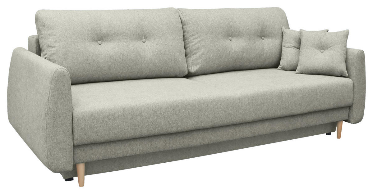 SCHLAFSOFA Webstoff Beige  - Beige/Buchefarben, KONVENTIONELL, Holz/Textil (220/90/95cm) - Carryhome