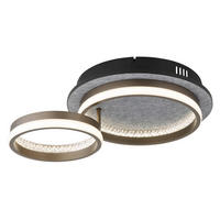 LED-DECKENLEUCHTE DELLA 47,2/34/14 cm   - Klar/Schwarz, Design, Kunststoff/Metall (47,2/34/14cm) - Globo