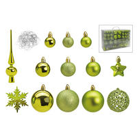 CHRISTBAUMKUGEL-SET 111-teilig  - Grün, Design, Kunststoff