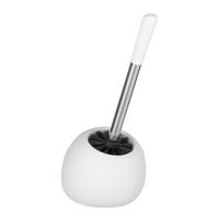 TOALETTBORSTSET i plast  plast   - vit/aluminiumfärgad, Basics, plast/keramik (15/37cm)