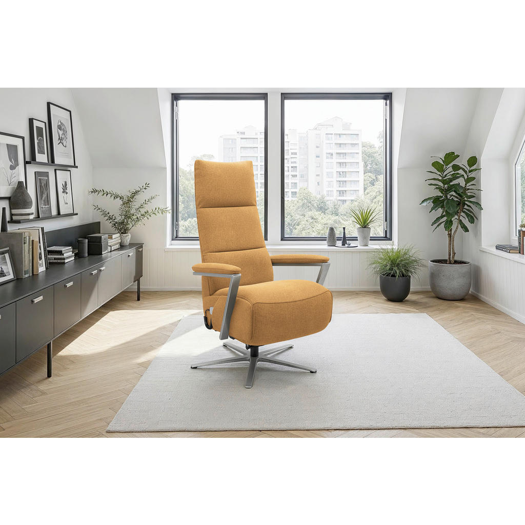 Sit & More RELAXAČNÉ KRESLO, textil, horčicovožltá
