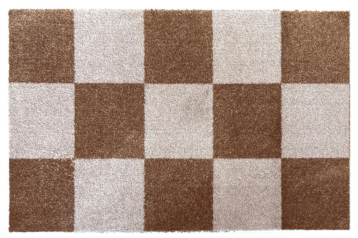 FUßMATTE  50/75 cm  Weiß, Hellbraun  - Hellbraun/Weiß, Trend, Kunststoff (50/75cm) - madaboutmats