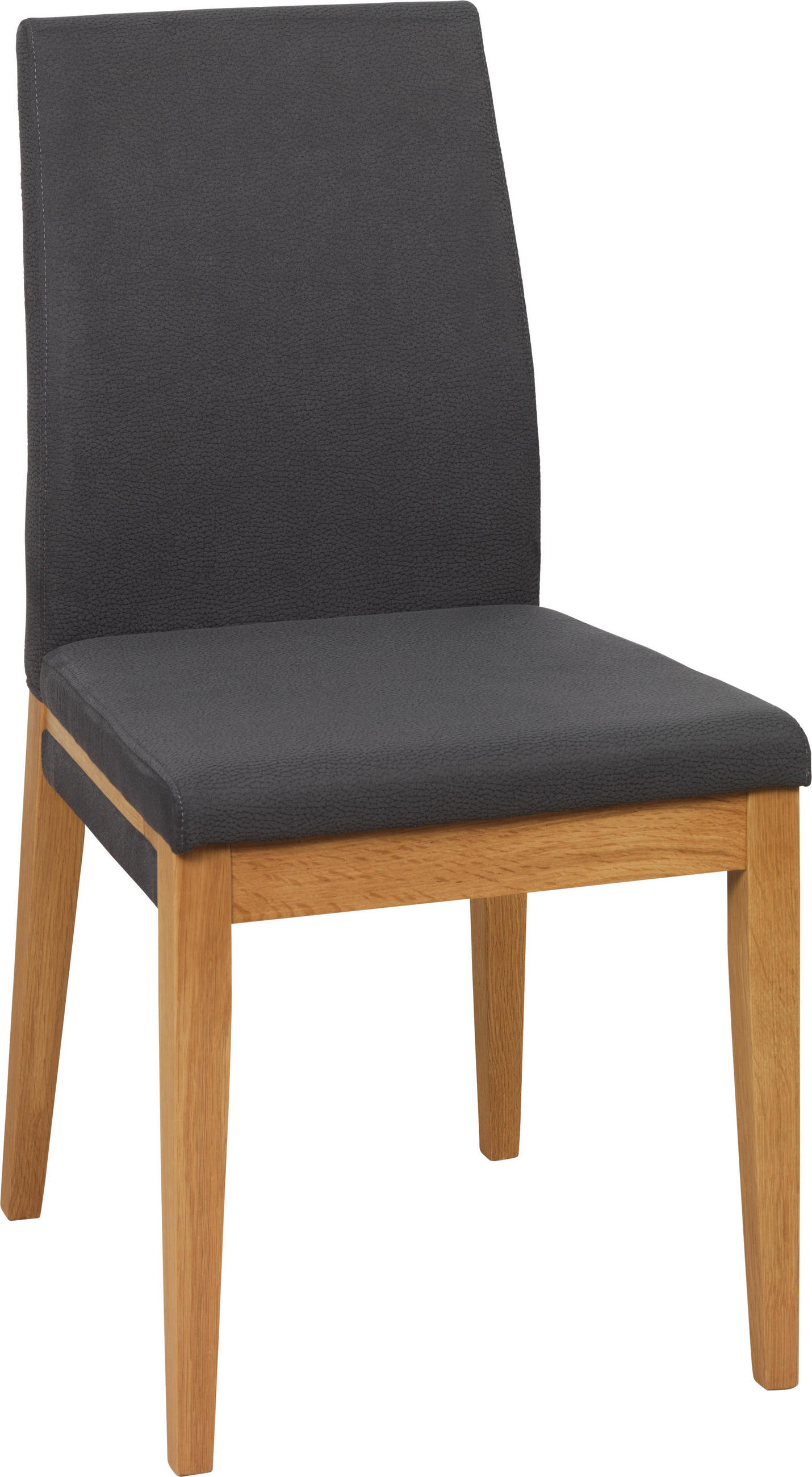 Stuhl in Holz, Textil Anthrazit, Eichefarben