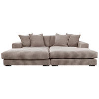 ECKSOFA  Cord Taupe  - Taupe/Schwarz, Basics, Kunststoff/Textil (195/285cm) - Livetastic