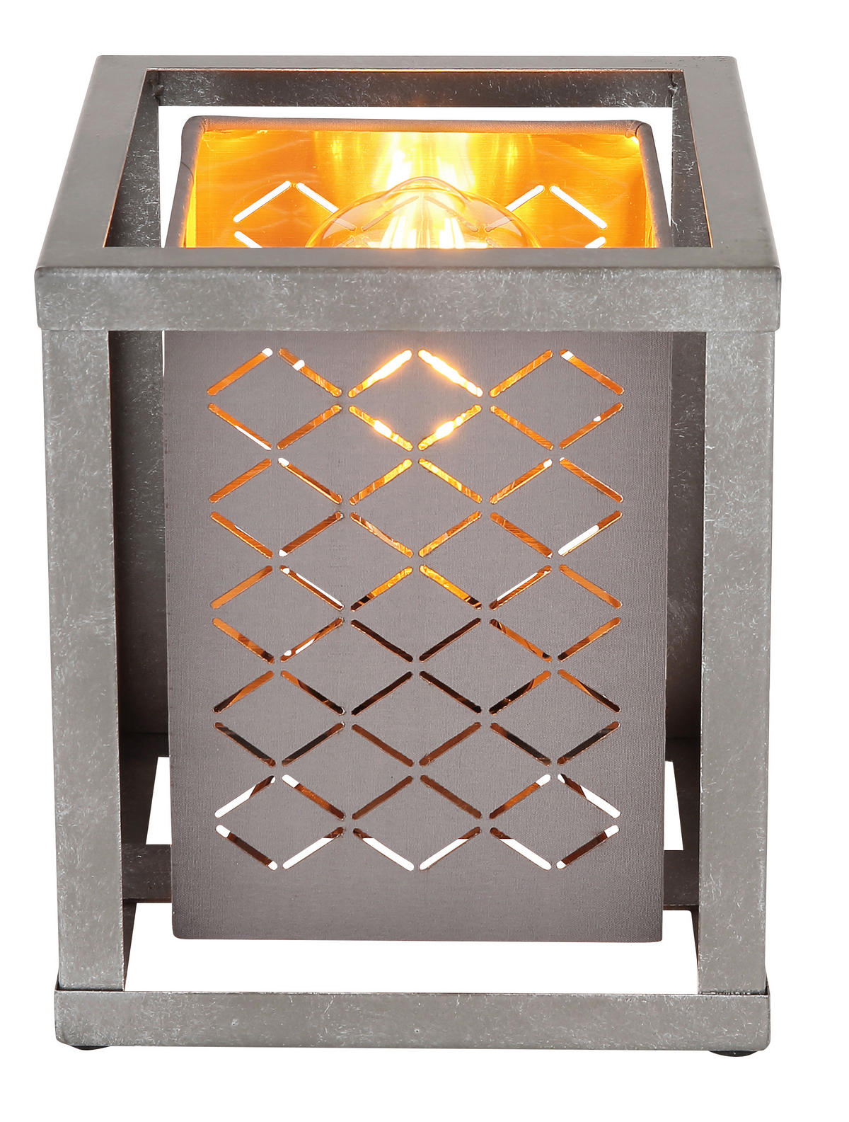 TISCHLEUCHTE - Silberfarben/Goldfarben, Design, Textil/Metall (17/17/22cm) - Globo