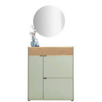 GARDEROBE 2-teilig  in 83/200/22 cm  - Eichefarben/Grün, Design, Glas/Holzwerkstoff (83/200/22cm) - Voleo