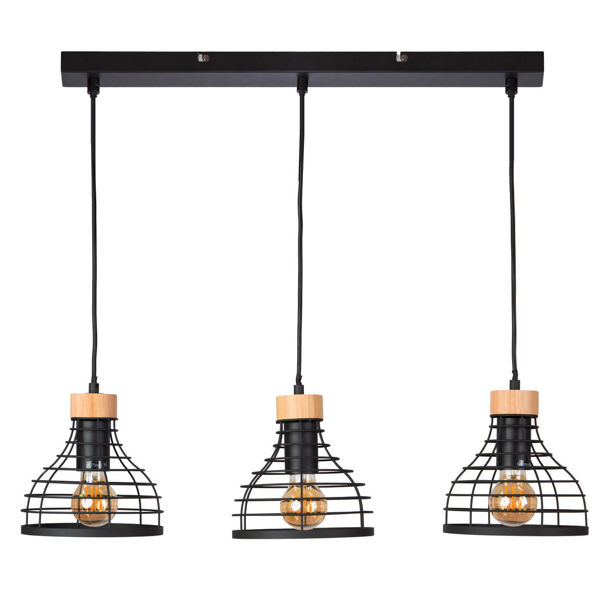 LUSTER    15/70/150 cm    - braon/crna, Trendi, drvo/metal (15/70/150cm)