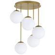 HÄNGELEUCHTE 42/59,5 cm  - Goldfarben/Weiß, Trend, Glas/Metall (42/59,5cm) - Novel
